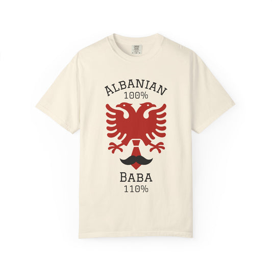 110% Baba - Albanian Dad T-Shirt | Father's Day Gift with Eagle Motif