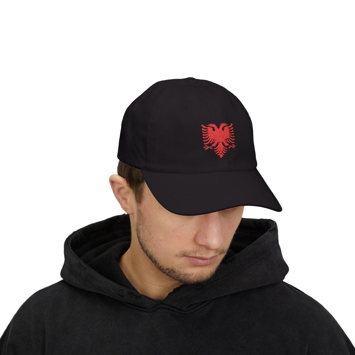 Dad Cap, Albanian Flag, Red and Black Double Headed Eagle, Albanian Pride Hat, Gift for Albanian, Patriotic Baseball Cap, Albanian Heritage