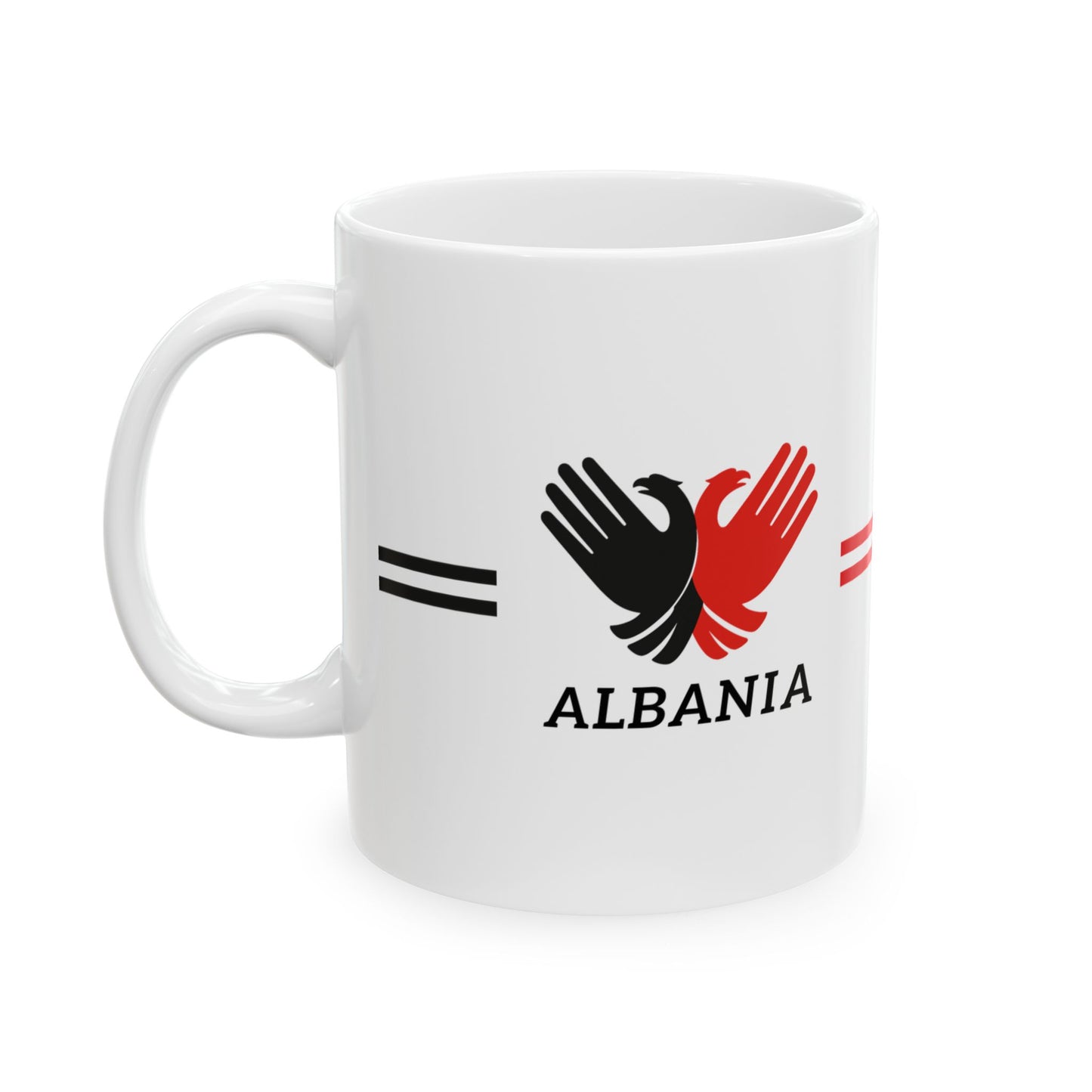 Albanian Pride Ceramic Mug, Coffee Cup, Tea Mug, Gift for Albania Fans, Flag Mug, Cultural Celebration