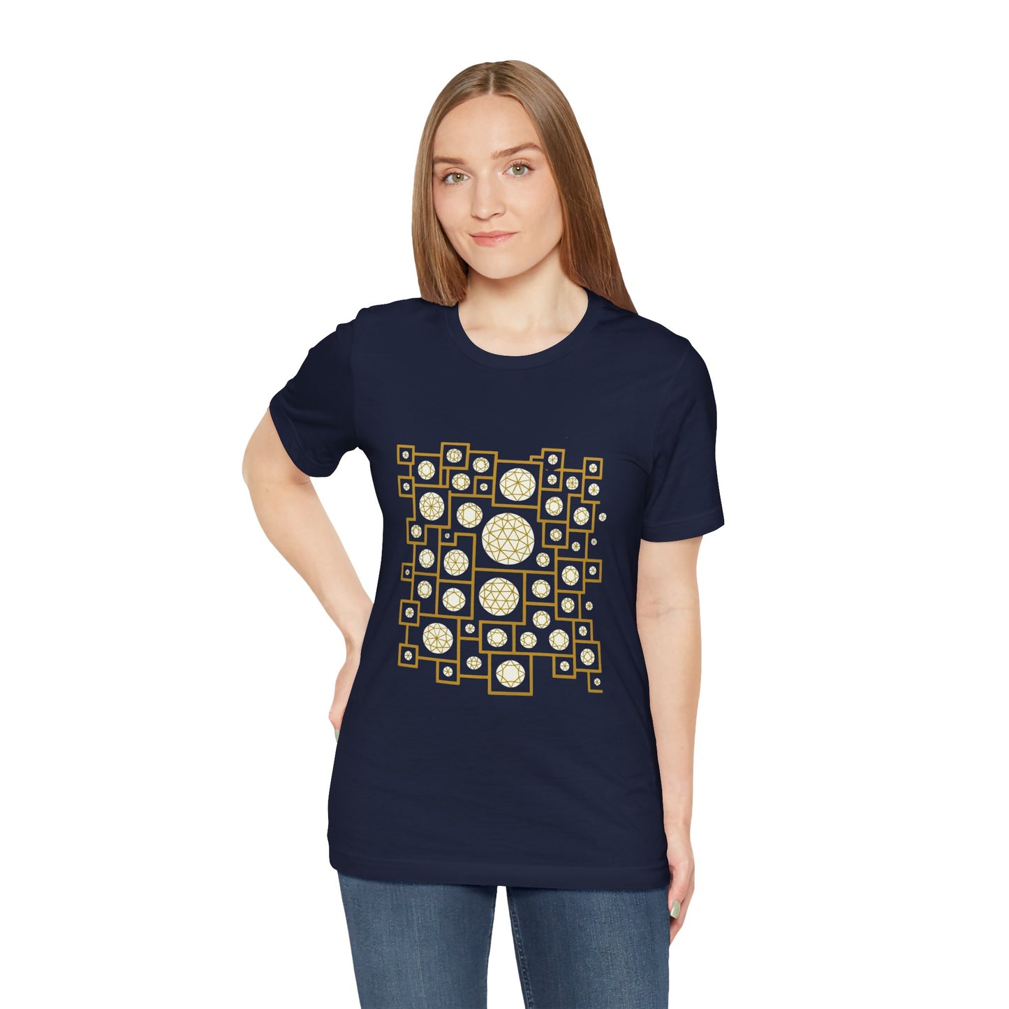 Geometric Unisex Tee - Gold