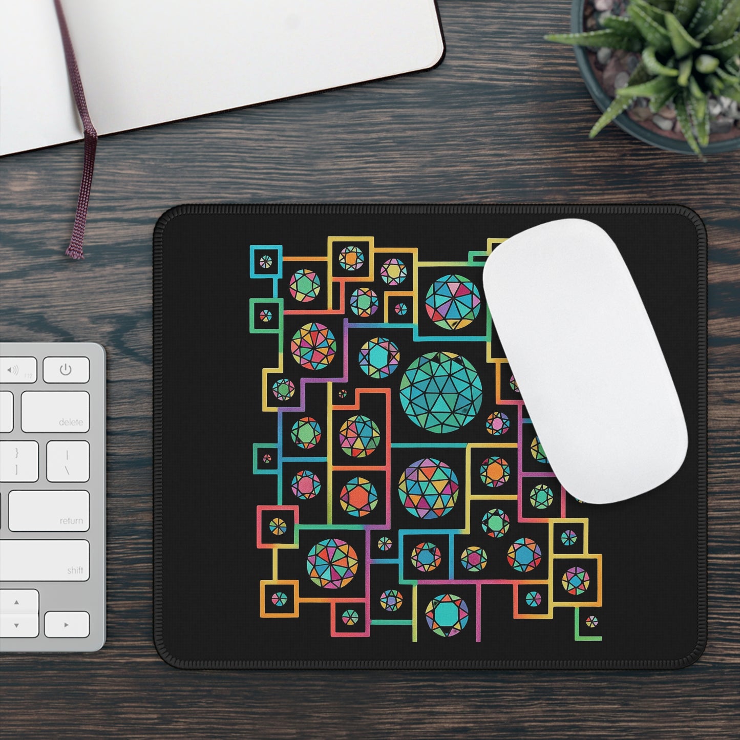 Geometric Heritage Mouse Pad - Black Edition