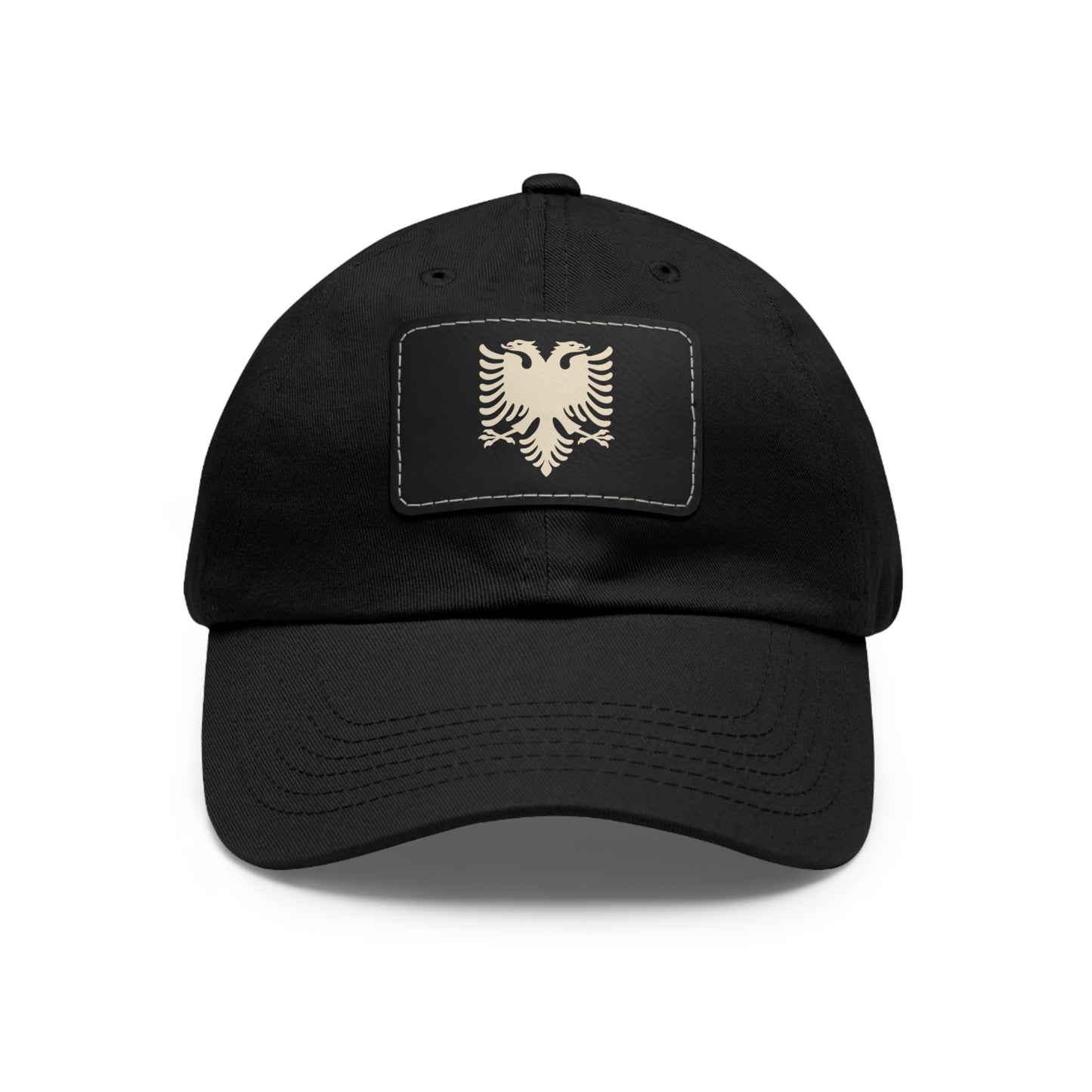 Albanian Eagle Heritage Hat - Double-Headed Eagle Cap with Leather Patch
