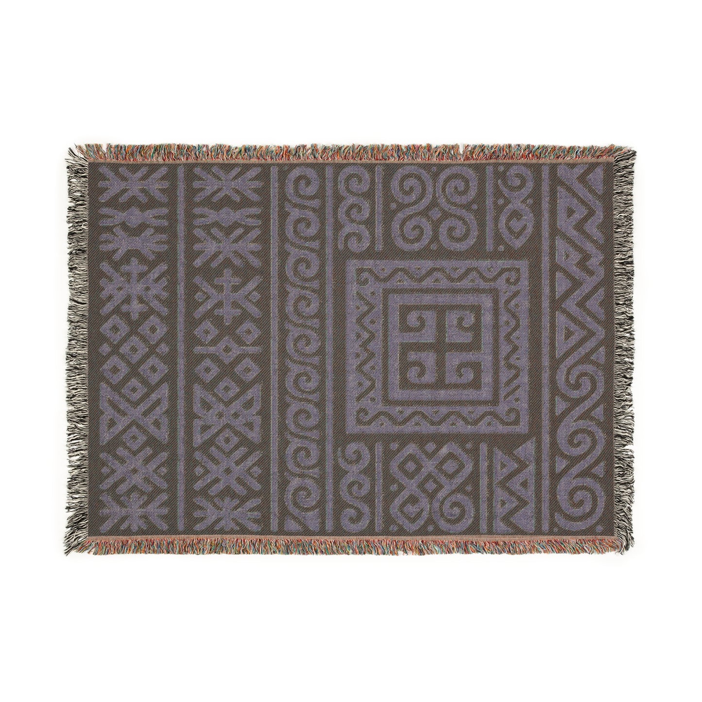 Taupe & Black Illyrian Symbol Woven Throw Blanket - Illyrian Wave