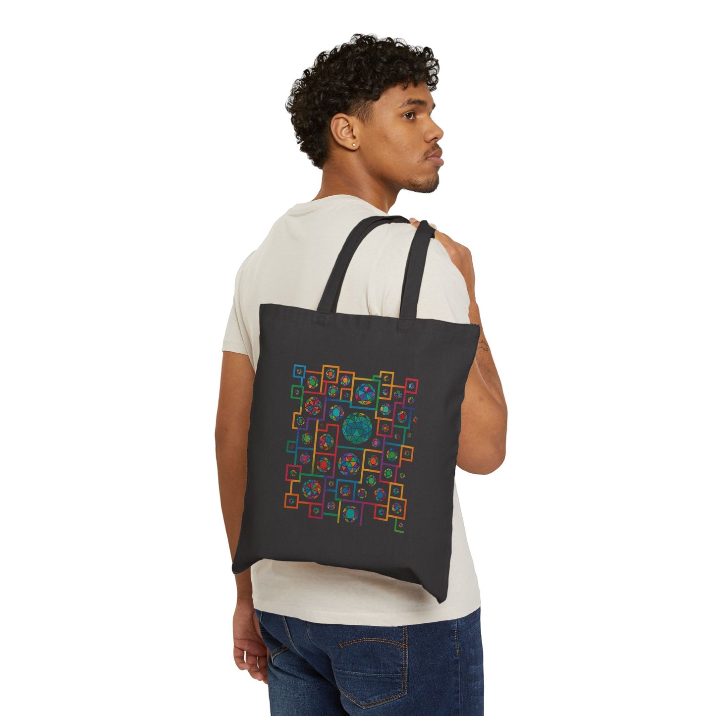 Nature-Inspired Cotton Canvas Tote Bag, Eco-Friendly Shopping Bag