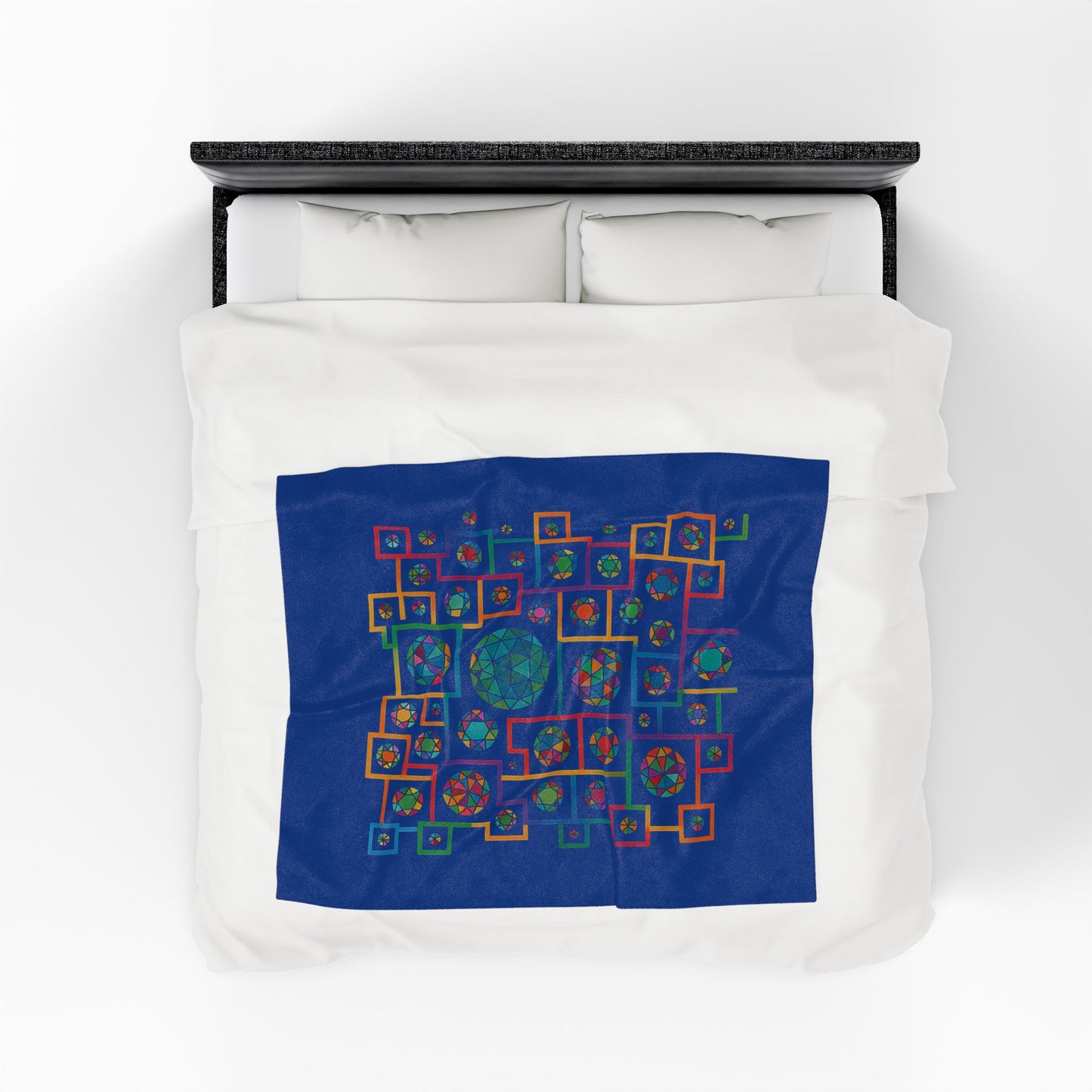 Velveteen Geometric Heritaghe Plush Blanket - inspired by Plis-shaped domes of the National Library of Kosovo