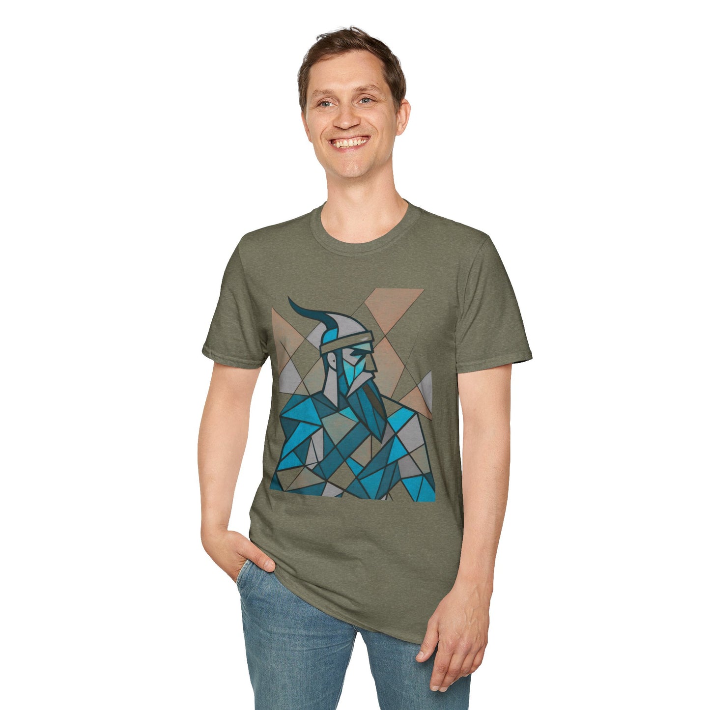 Skanderbeu Geometric Art T-Shirt, Albanian Hero Tee (Adult Unisex)