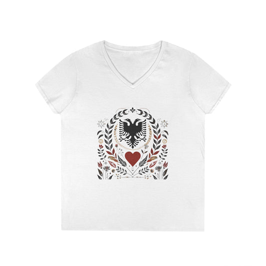 Bohemian Eagle Women's V-Neck T-Shirt, Casual Graphic Tee, Summer Tops, Gift for Her, Unique Fashion Statement