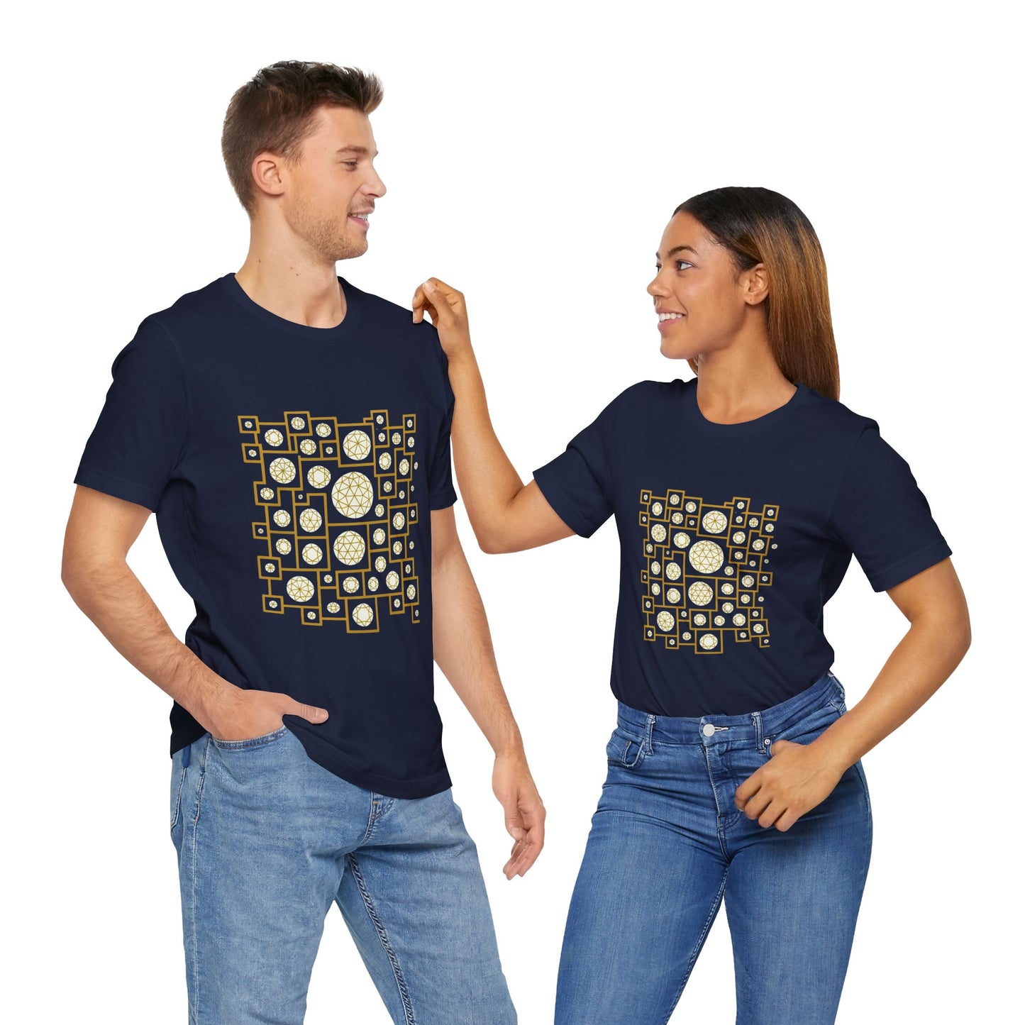 Geometric Unisex Tee - Gold