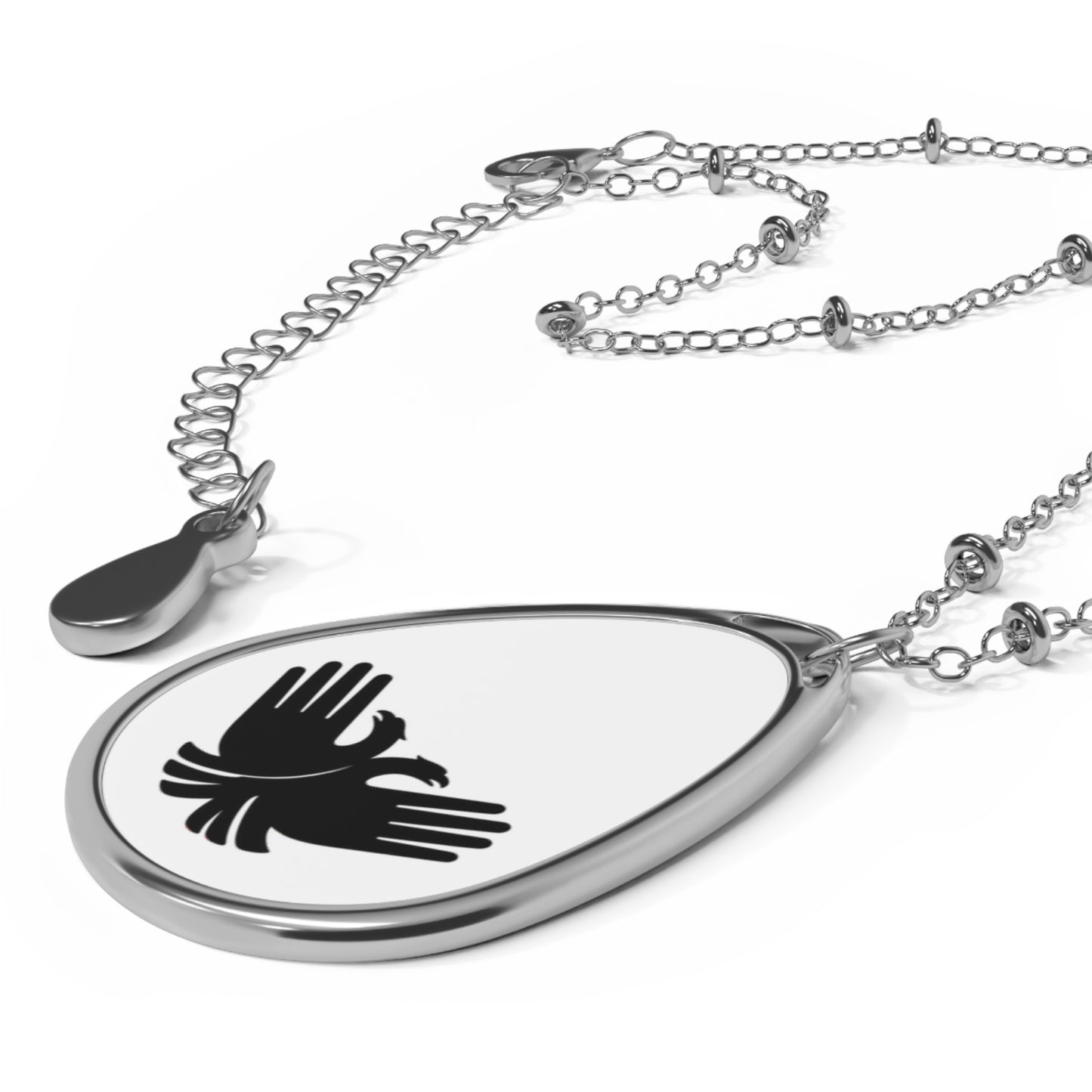 Oval Necklace, Albanian Heritage, Jewelry Gift, Patriotic Necklace, Eagle Gesture