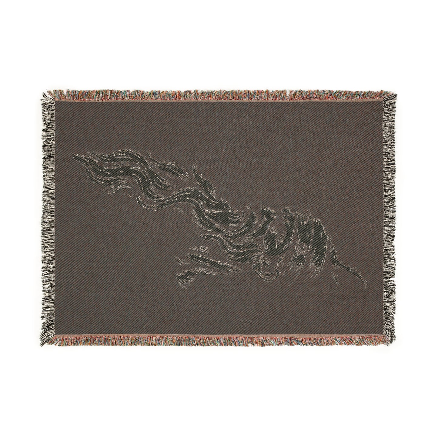 Gjergj Kastrioti Skënderbeu Woven Throw Blanket - Boho Heritage Design