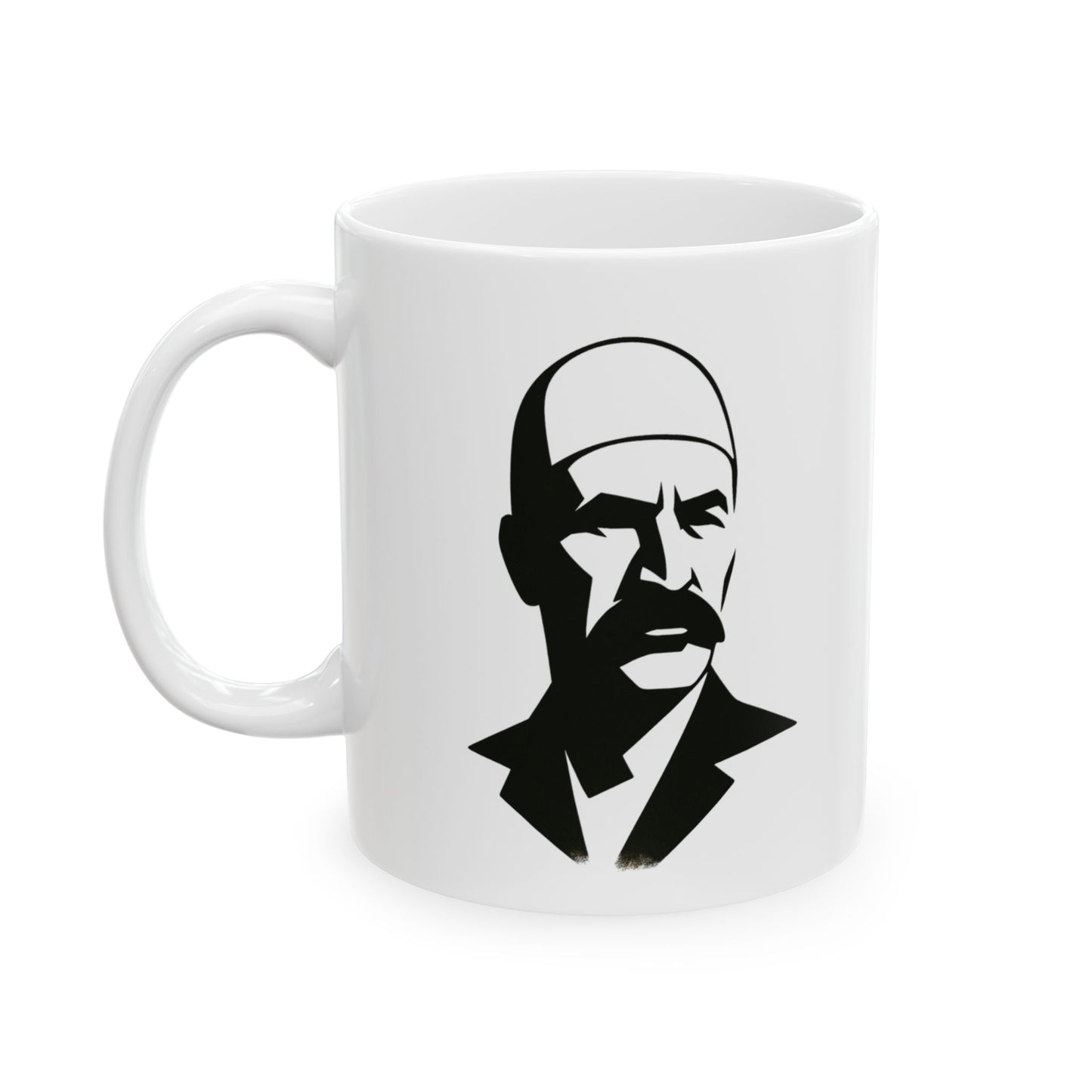 Isa Boletini Patriotic Mug, Albanian Heritage Gift - Black and White