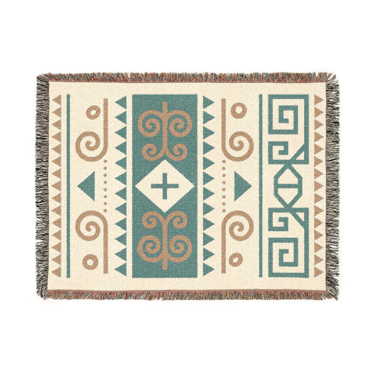 Sage & Sand Tribal Woven Throw Blanket - Illyrian Wave