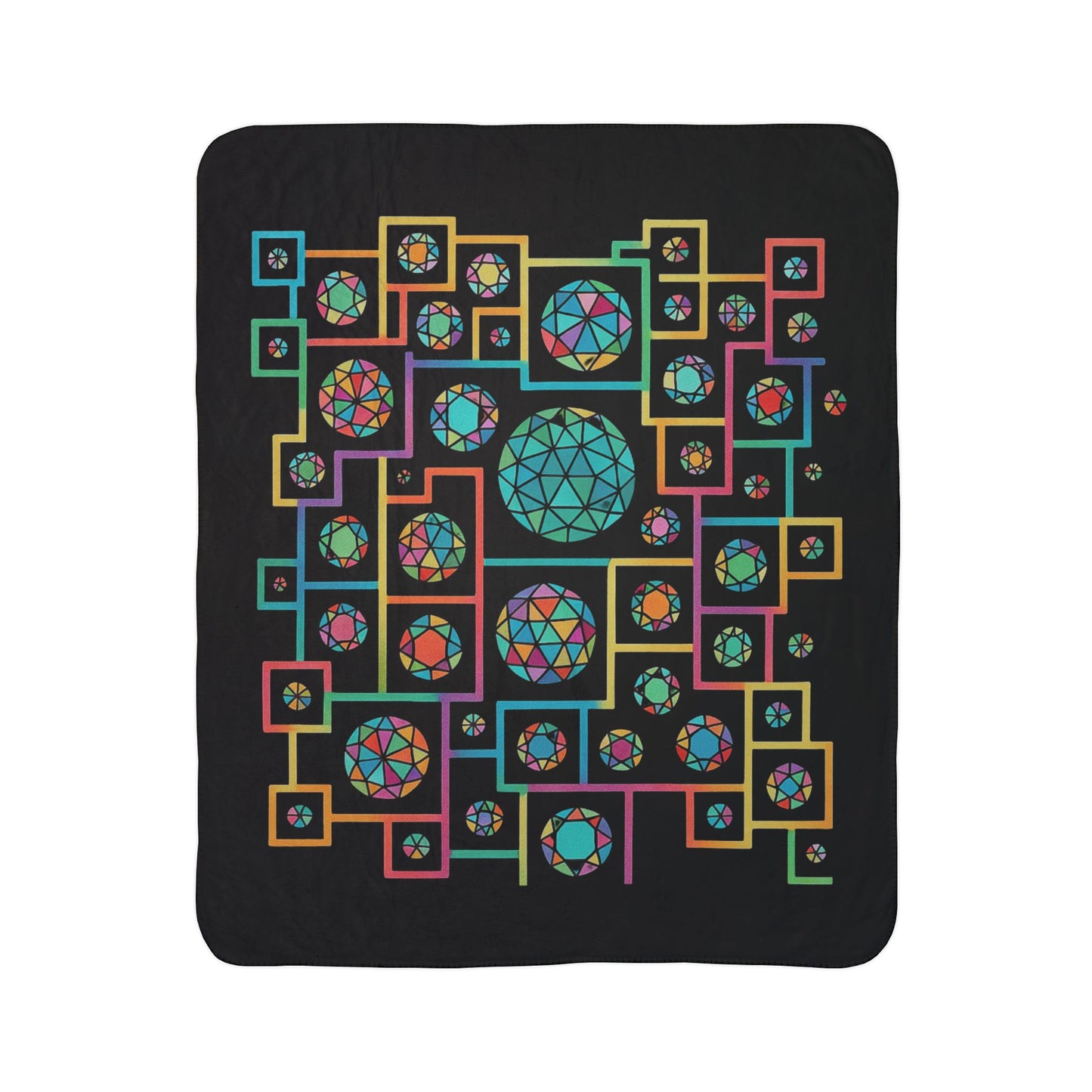 Geometric Boho Heritage Fleece Sherpa Blanket