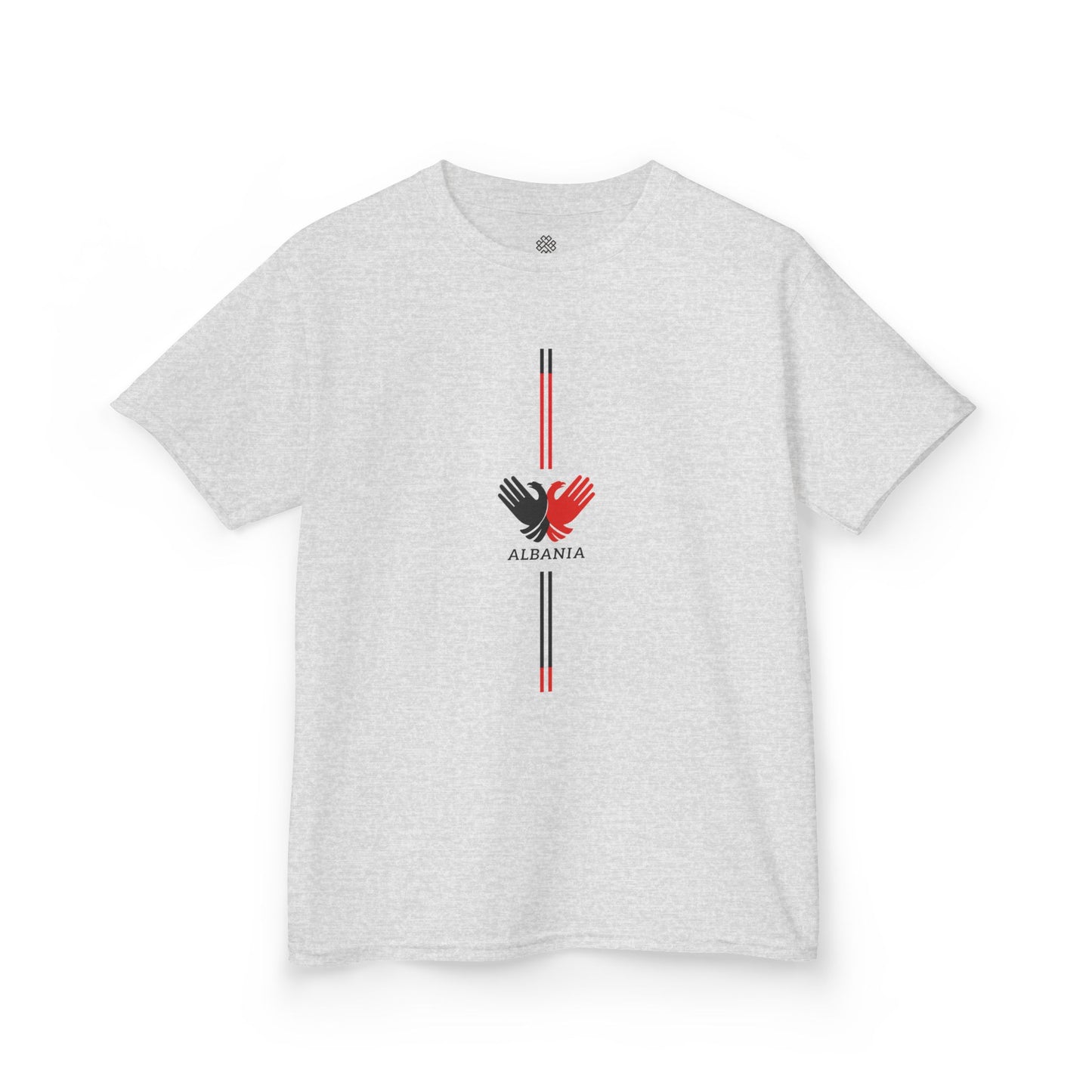 Albanian Kids T-Shirt - Hand Eagle Symbol with Stripes | Heritage Pride Tee Fun - Shqipe