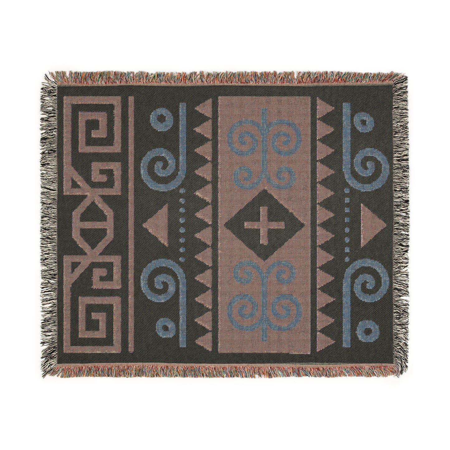 Sage & Sand Tribal Woven Throw Blanket - Illyrian Wave