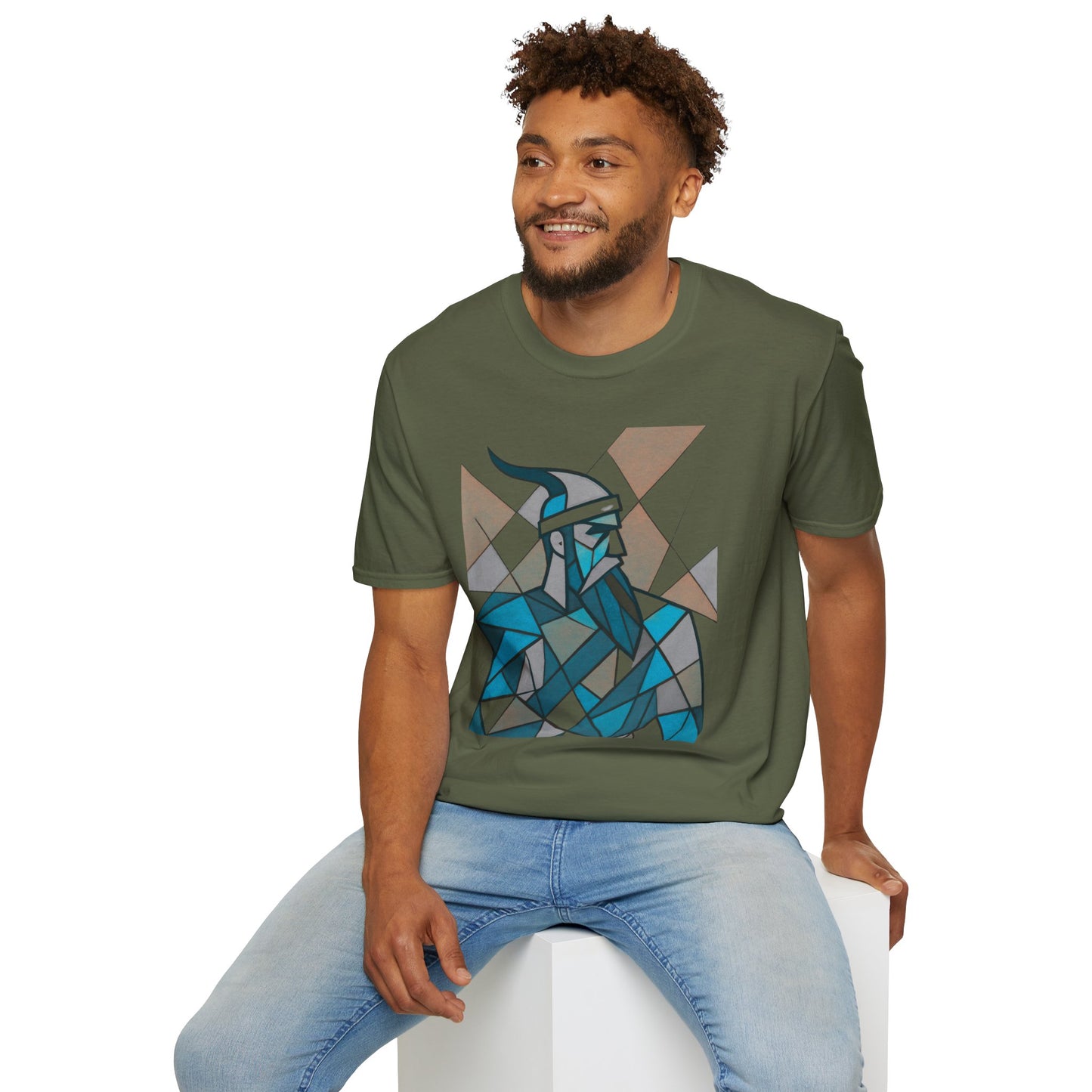 Skanderbeu Geometric Art T-Shirt, Albanian Hero Tee (Adult Unisex)