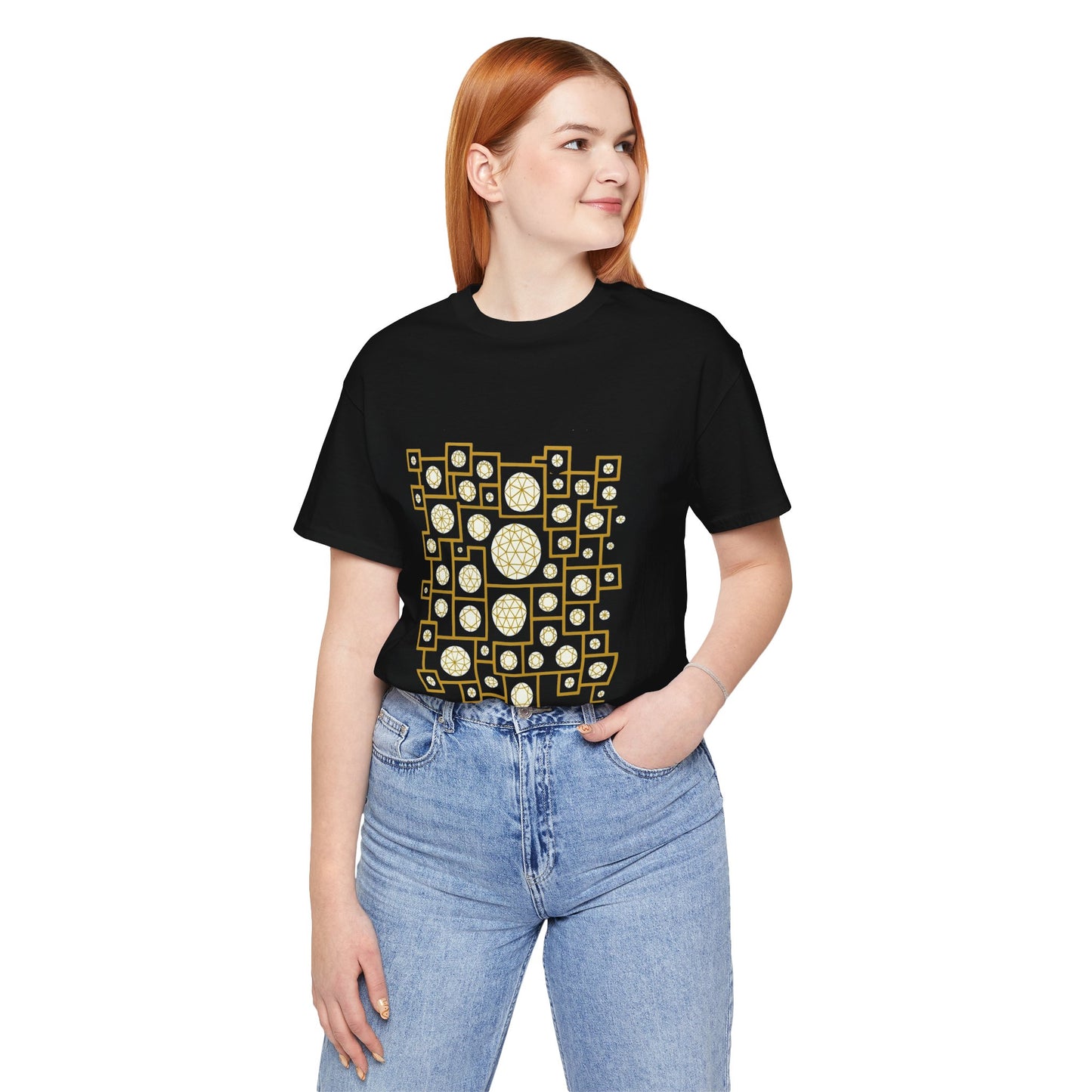Geometric Unisex Tee - Gold