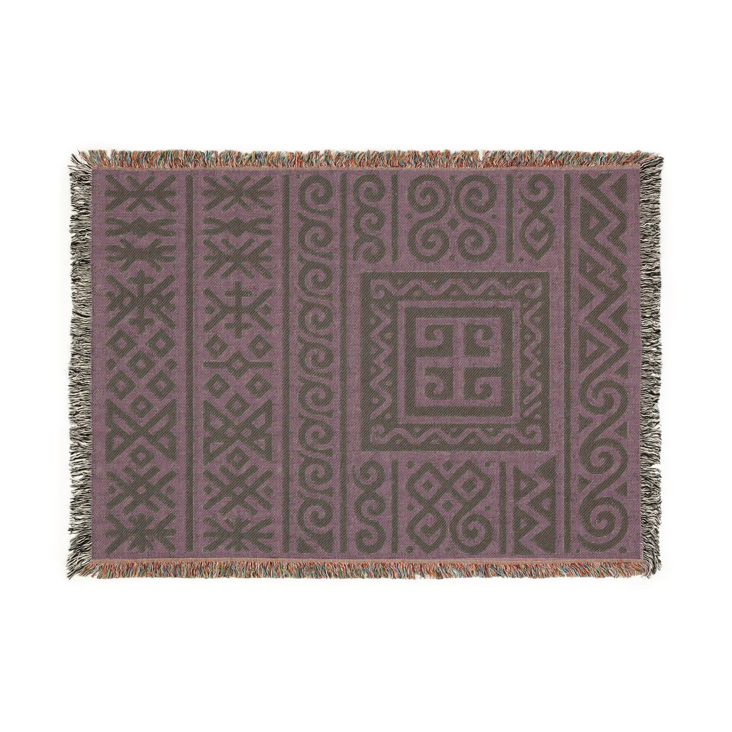 Sage Green & Black Illyrian Symbol Woven Throw Blanket - Illyrian Wave