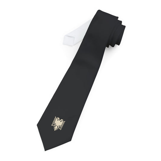 Albanian Double Eagle Tie - Black Necktie with Heritage Emblem
