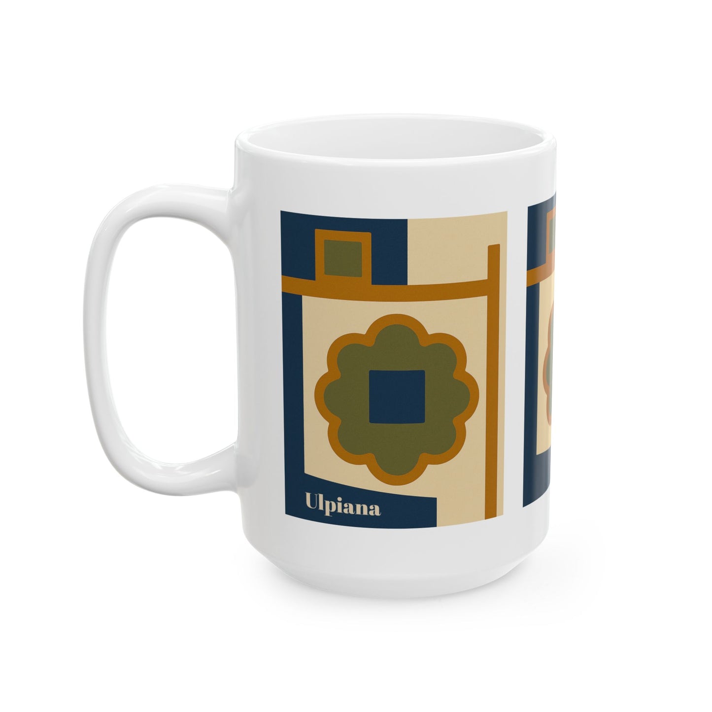 Ancient Ulpiana Mug - Minimalist Boho Abstract Design - Stylish Coffee Cup for Home, Office