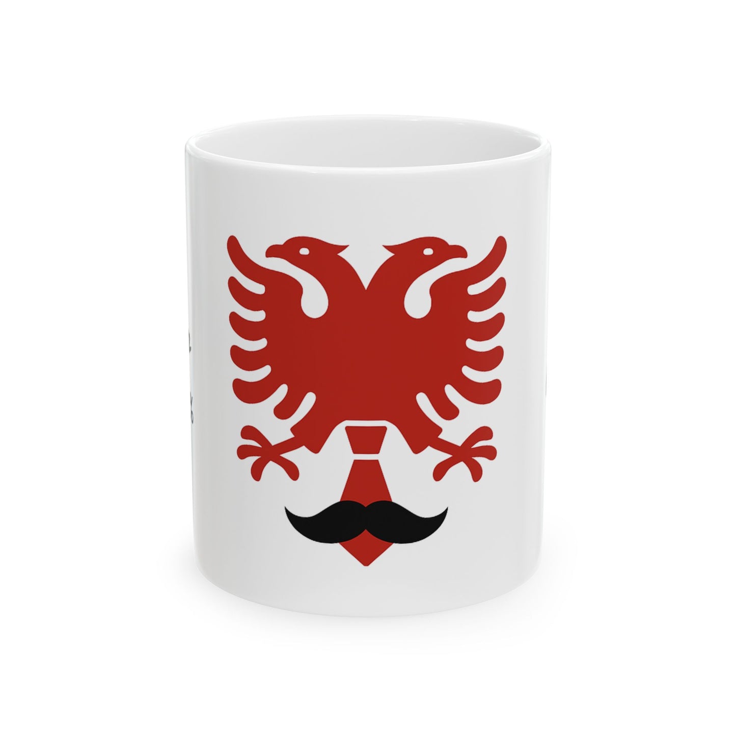 Albanian Dad Mug with Eagle & Mustache - Red Eagle