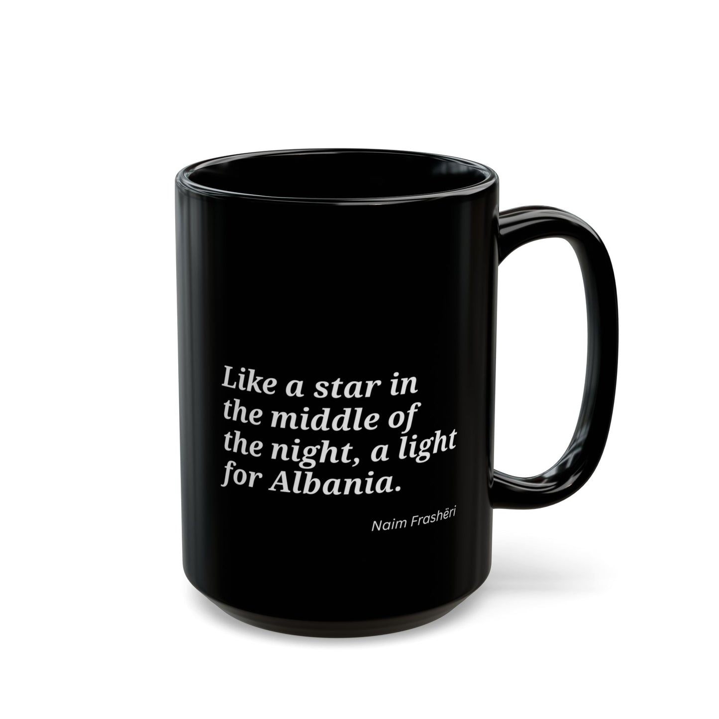 Gjergj Kastrioti Skënderbeu Black Mug, Albanian Heritage and Pride, Naim Frashëri Quote (11oz & 15oz)