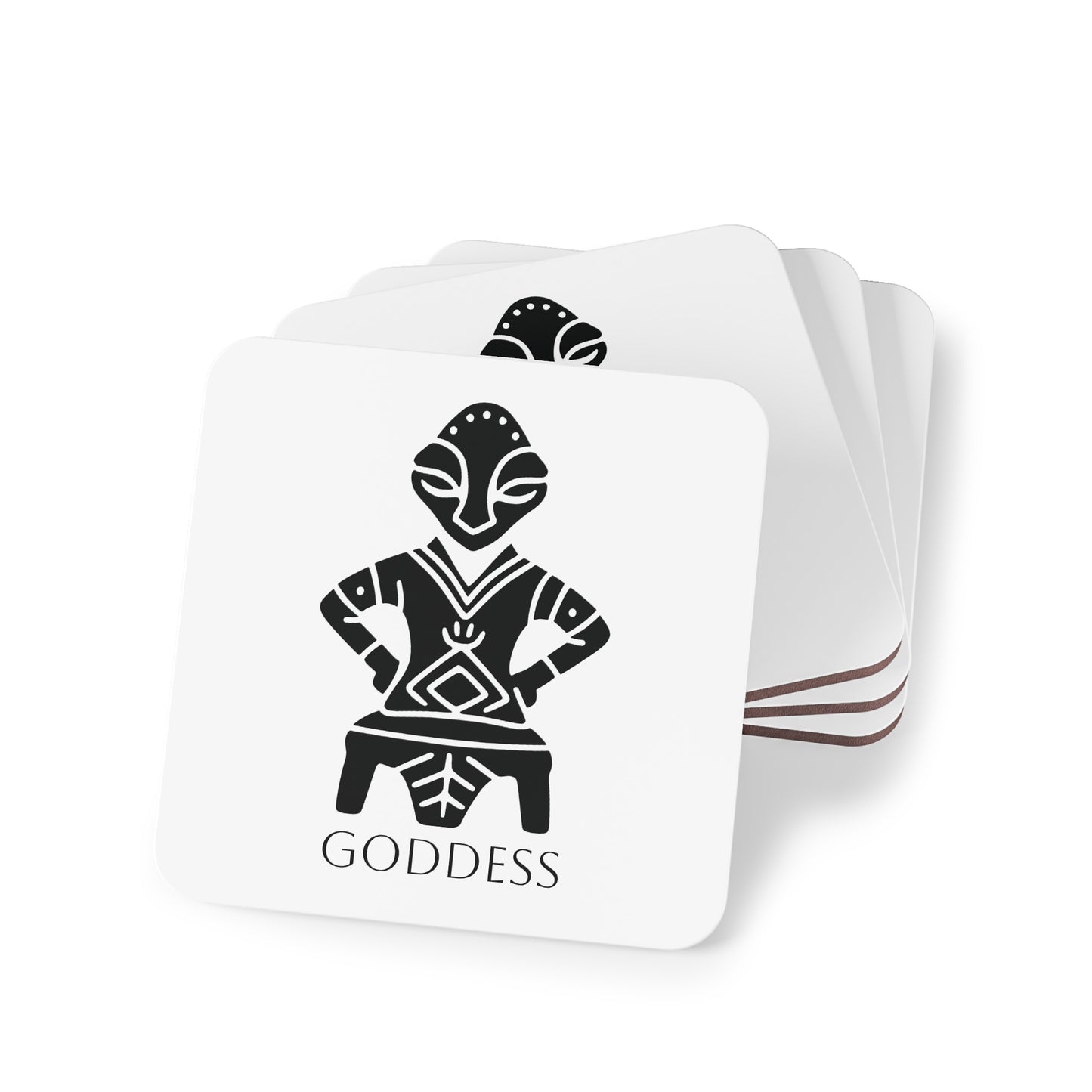 Illyrian Goddess Square Coasters,  Ancient Kosovo Symbol, Unique Boho Decor, Drink Coasters for Home