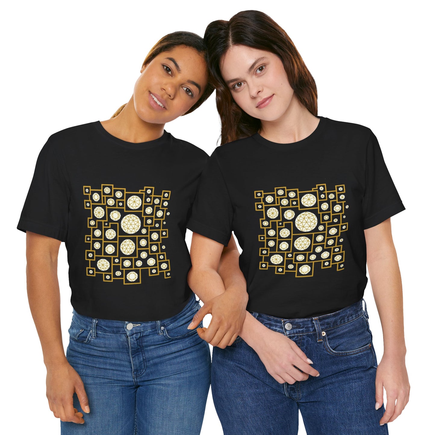 Geometric Unisex Tee - Gold