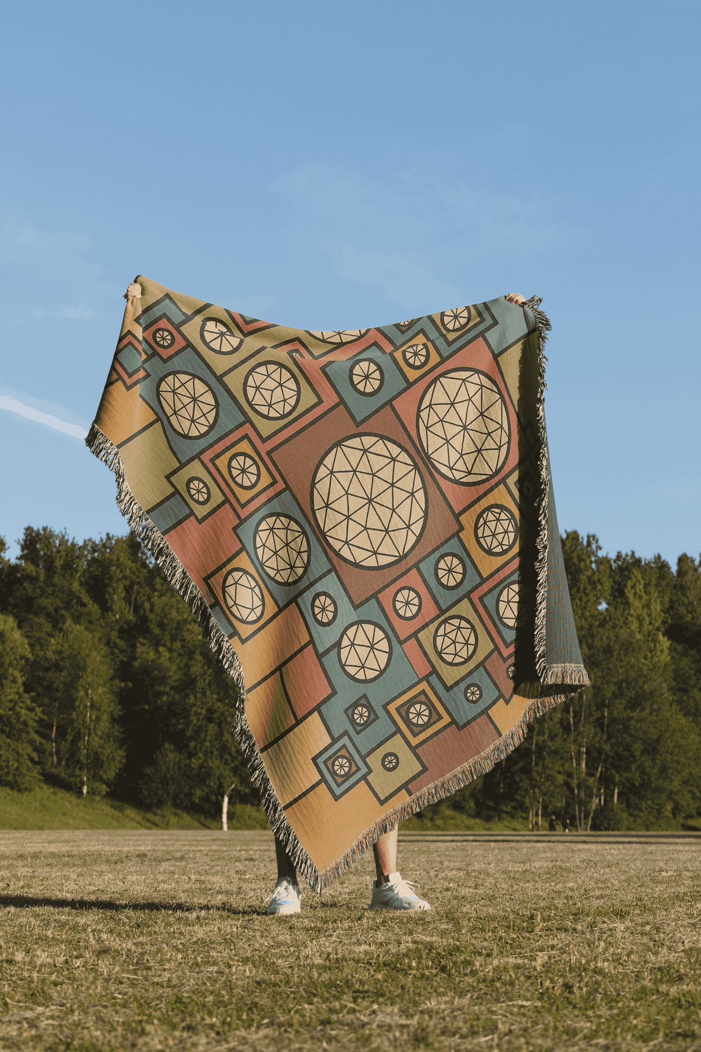 Geometric Heritage Woven Throw Blanket  - Playful