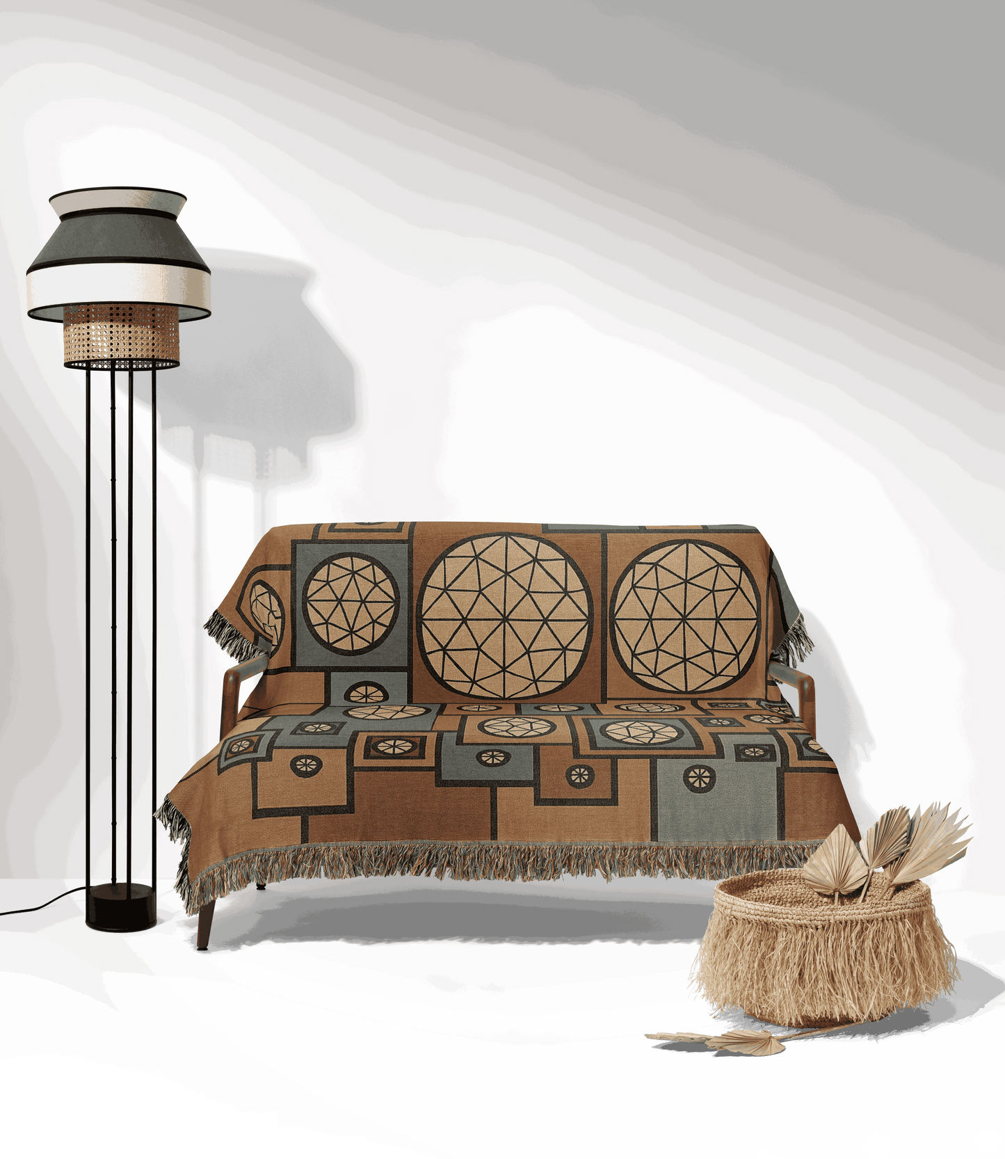 Geometric Heritage Woven Throw Blanket  - Playful