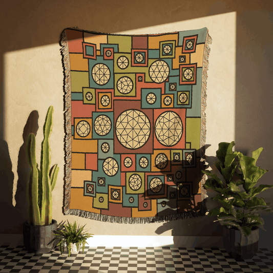 Geometric Heritage Woven Throw Blanket  - Playful